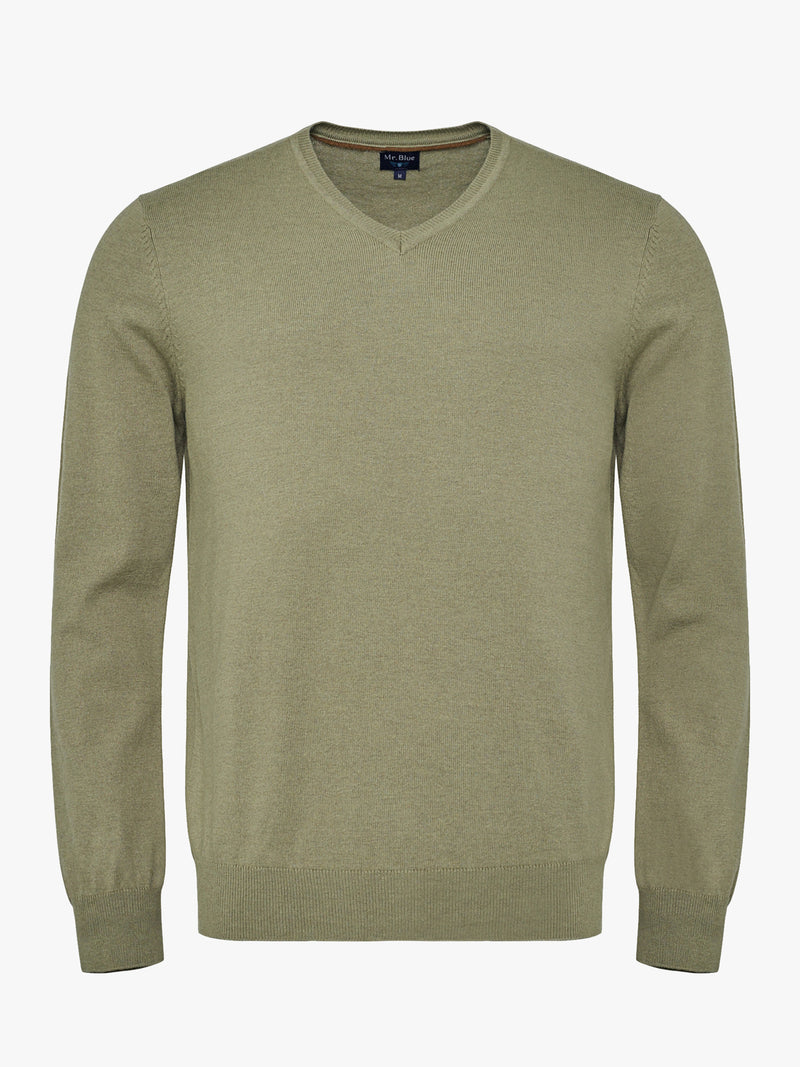 Green Slim Merino Wool Pullover