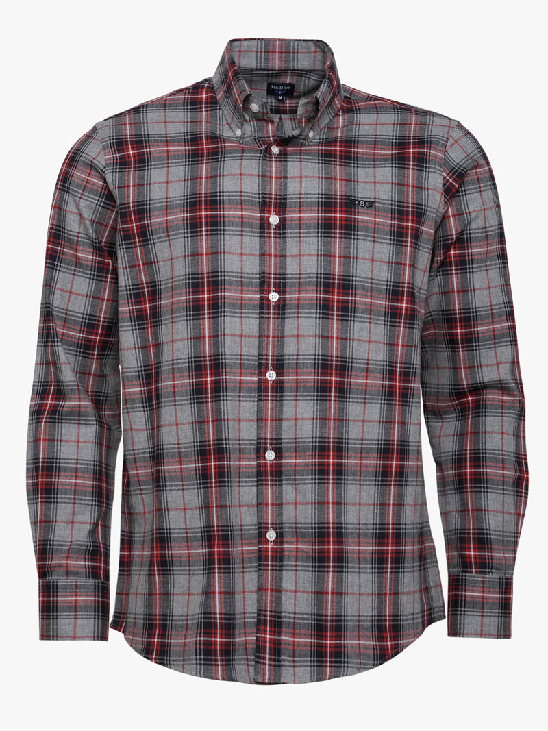 Regular Fit Grey Flannel Shirt