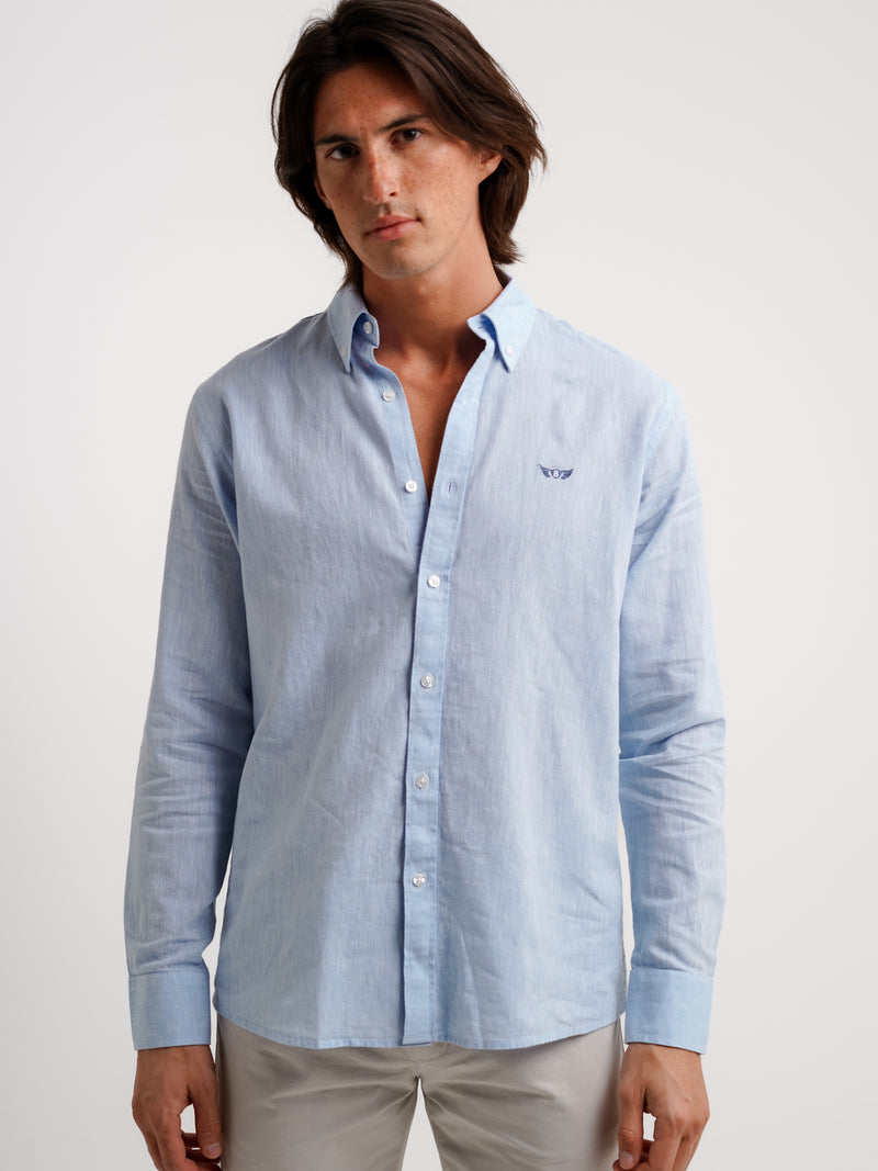Camisa regular Fit Linen Blue