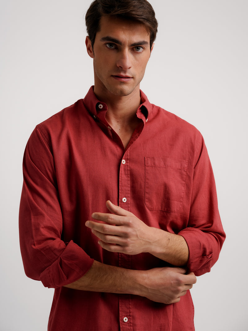 Camisa roja de Linene Fit Regular