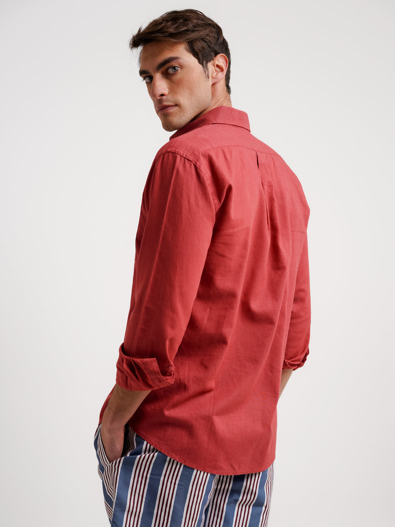 Camisa roja de Linene Fit Regular