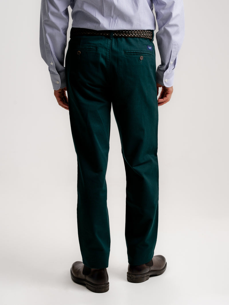 Pantalon chino coupe classique vert