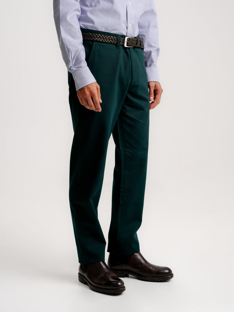 Pantalon chino coupe classique vert