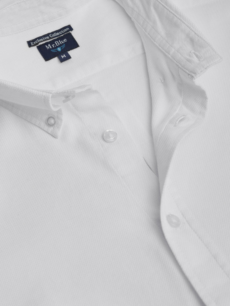 Regular Fit Structured White Shirt