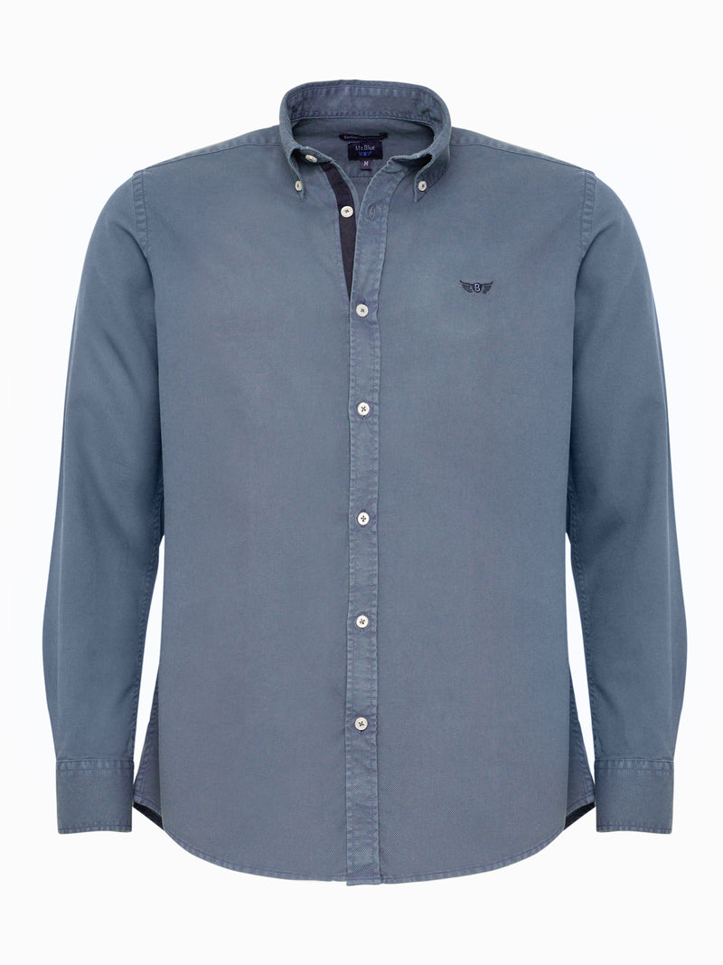 Chemise bleue structurée coupe classique