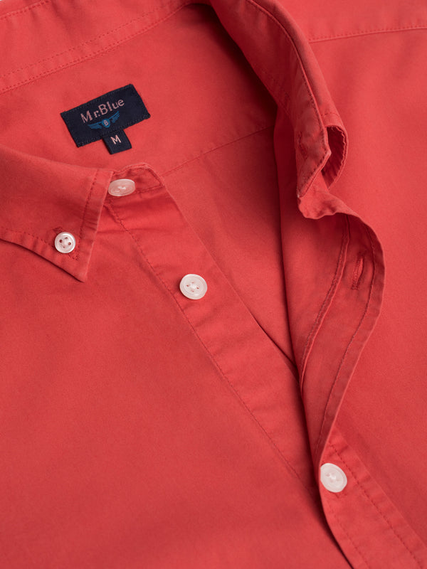 Camisa algodão vermelho regular fit