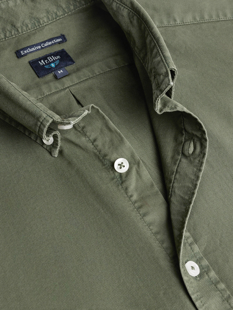 Camisa Regular Fit Estruturada Verde