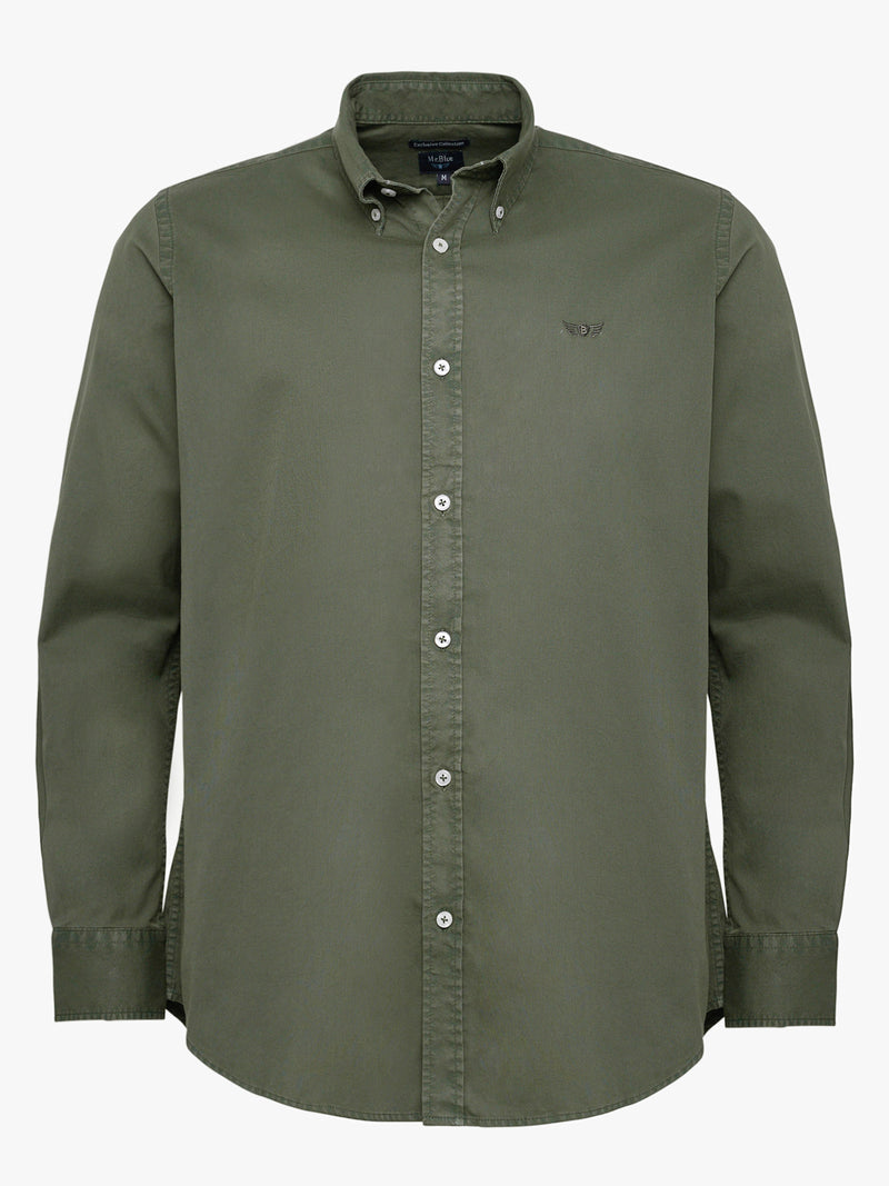 Camisa Regular Fit Estruturada Verde