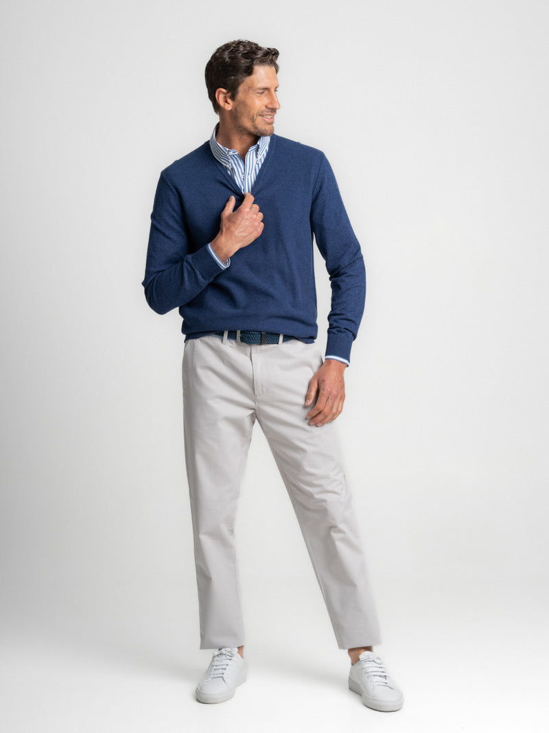 Blue Cotton and Cashmere Sweater