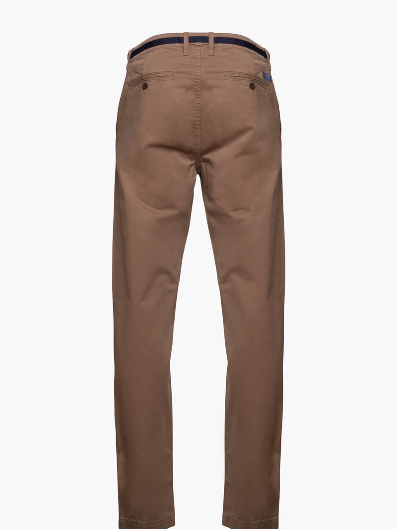 Pantalones chinos marrón liso