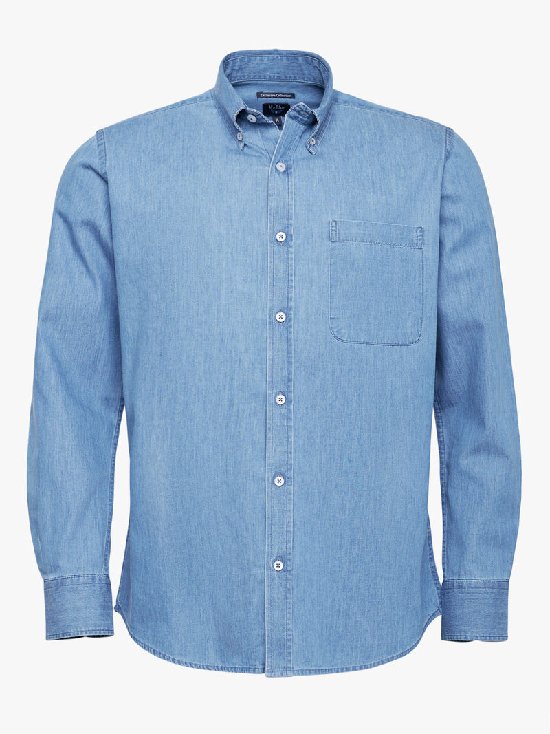 Regular Fit Denim Shirt Blue