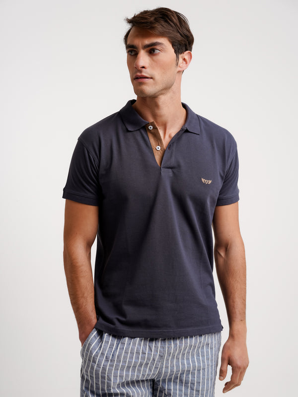 Polo de ajuste azul regular