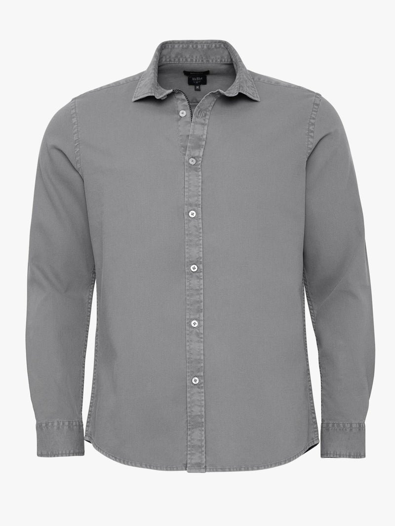 Grey Tailored Fit Structured Shirt