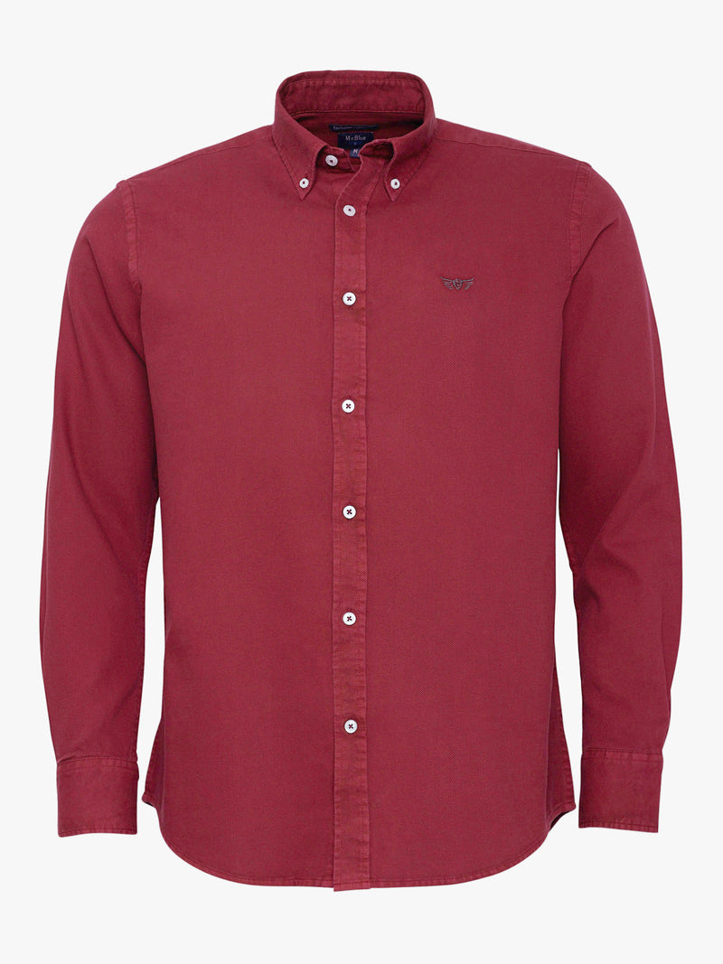 Camisa Regular Fit Estruturada Bordeaux