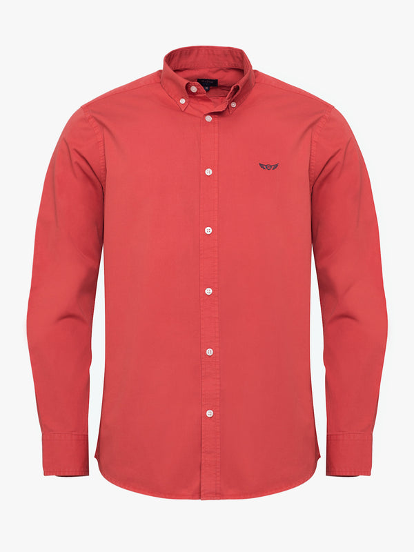 Camisa algodão vermelho regular fit