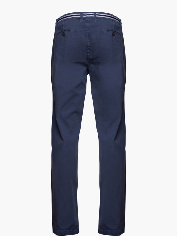 Chino uni à texture bleu foncé