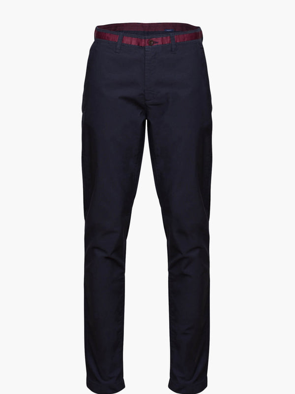 Chino uni bleu foncé