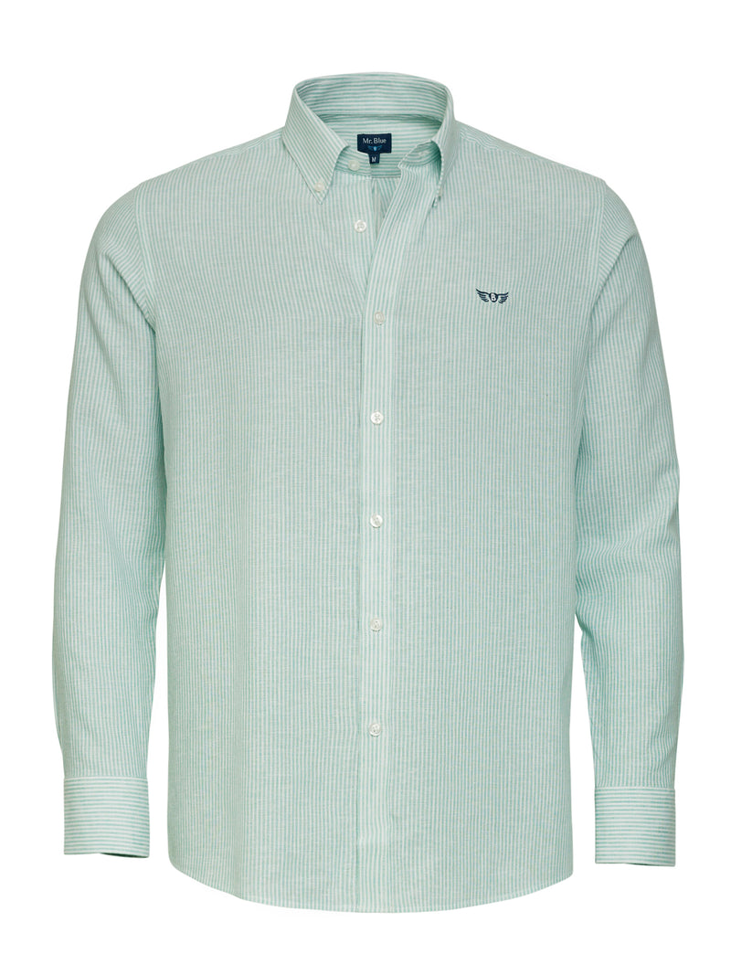 Camisa Regular Fit Linho Verde