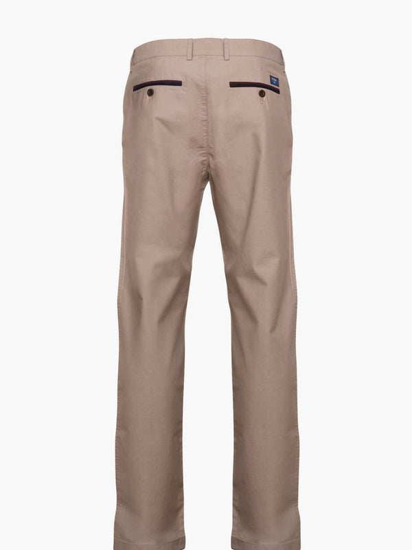 Pantalon chino Oxford uni beige