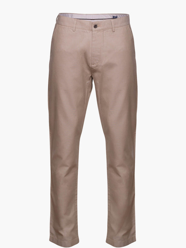 Pantalon chino Oxford uni beige