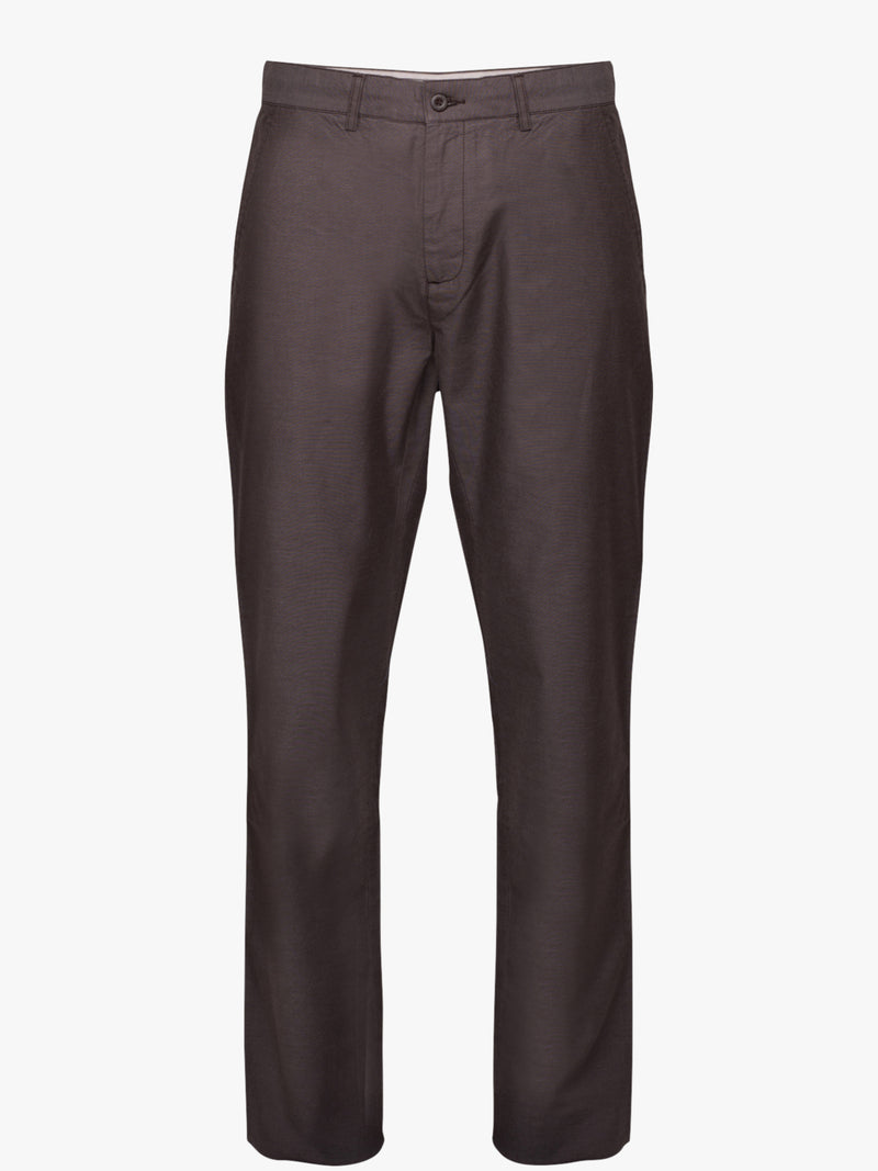 Pantalones chinos Oxford lisos marrón medio
