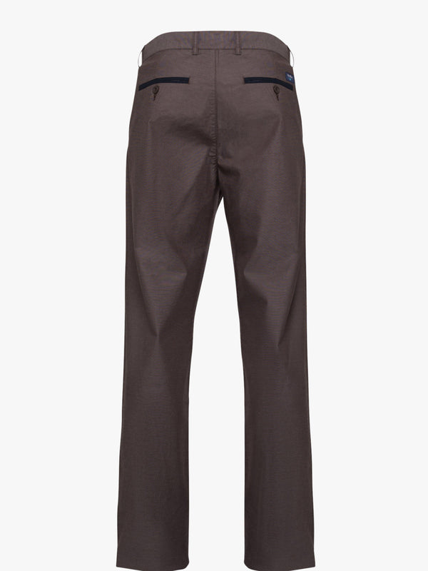 Pantalon Chino Oxford Uni Marron Moyen