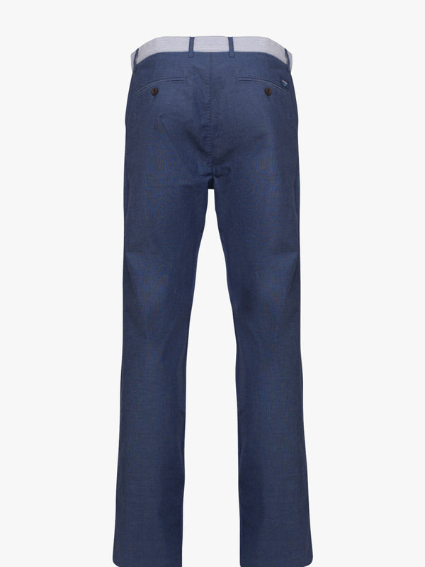 Chino Oxford en denim bleu uni