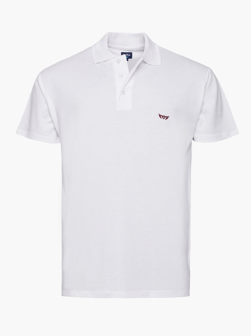 White 100% Cotton Piquet Polo Shirt