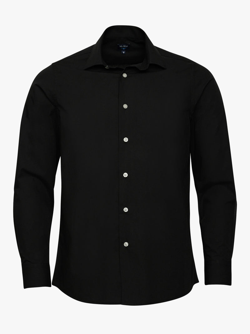Slim Fit Popeline Black Shirt
