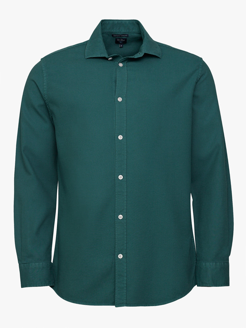 Camisa regular estructurada de ajuste verde