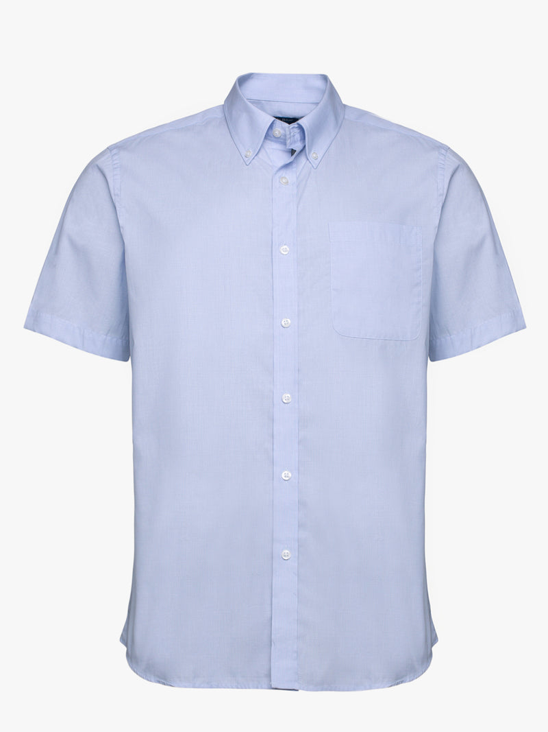 Camisa algodão manga curta azul claro