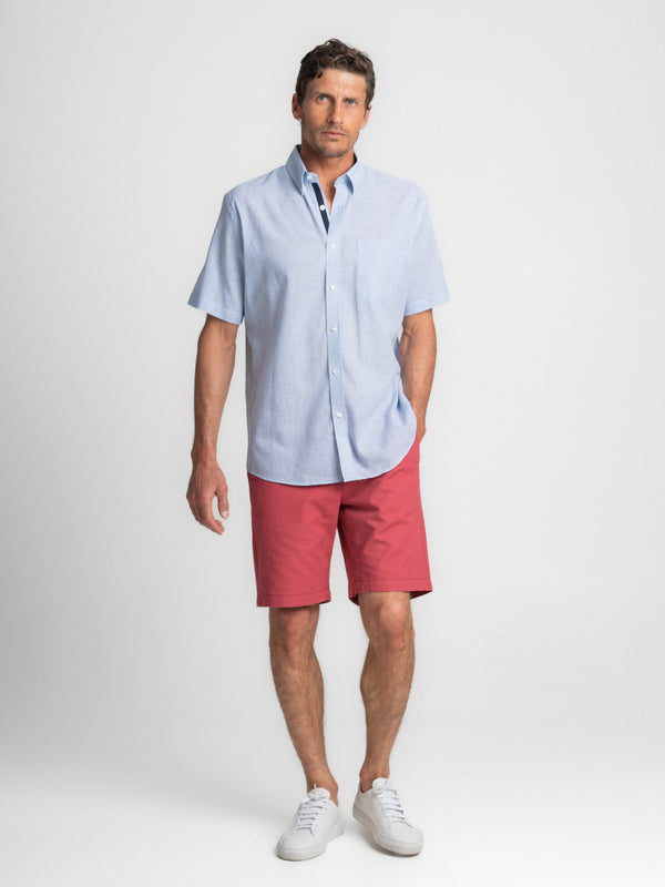 Blue Linen Regular Fit Shirt