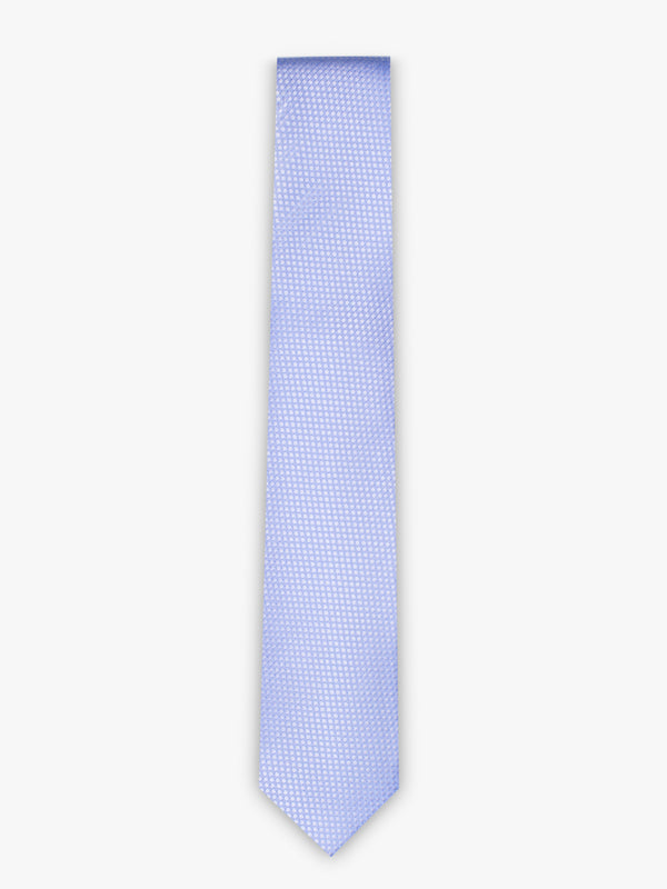 Gravata de seda jacquard quadrados pequenos azul claro