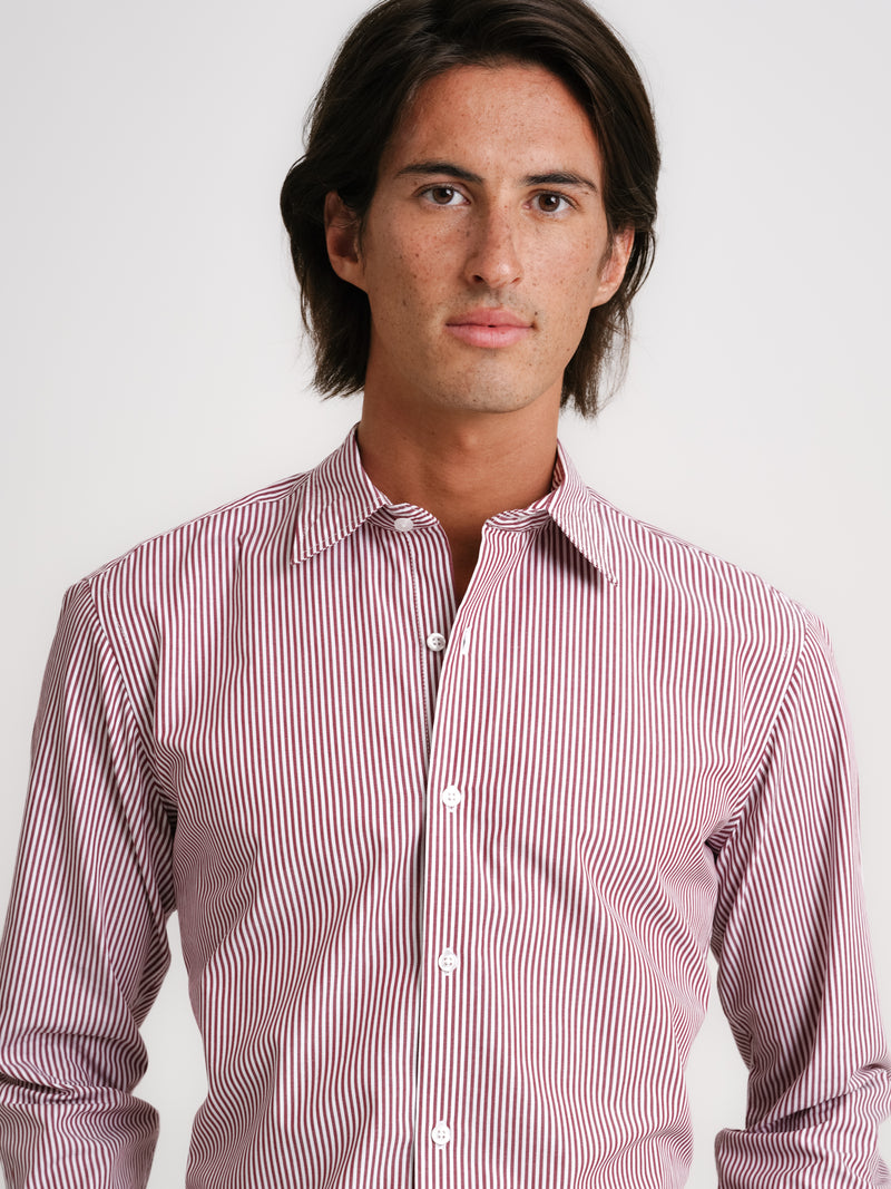 Classic fit Poplin red shirt