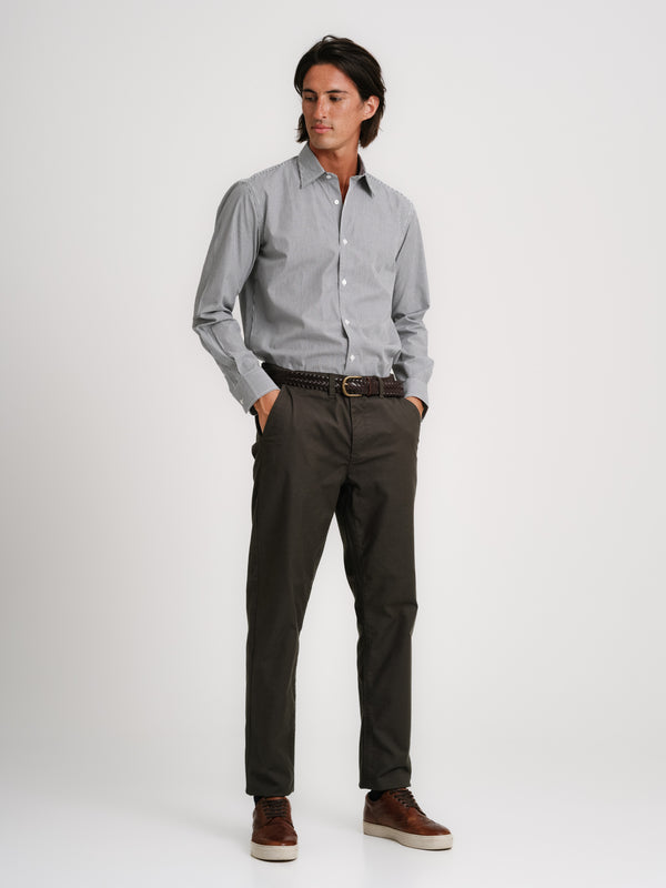 Camisa Classic fit Popeline Cinzenta