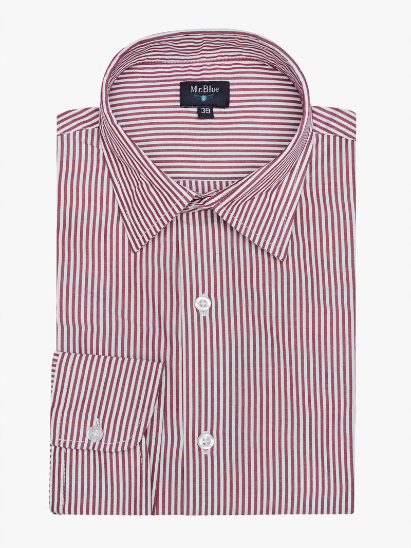 Chemise en popeline rouge coupe classique