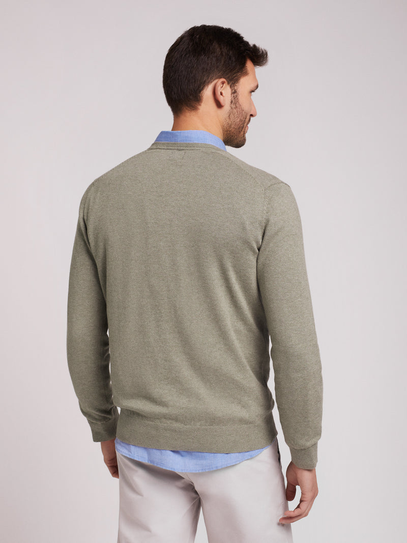V-neck Cotton and Cashmere Sweater