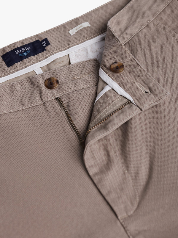 Pantalon chino beige en sergé coupe slim