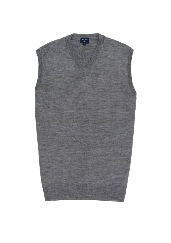 V-neck wool vest dark gray