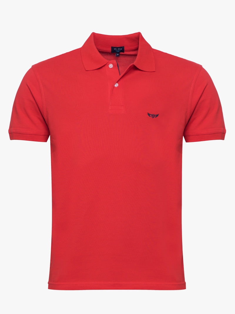 Short sleeve cotton red piquet polo shirt