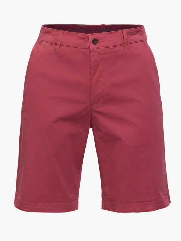 Calções bermuda Twill Garment Dye lisos vermelho