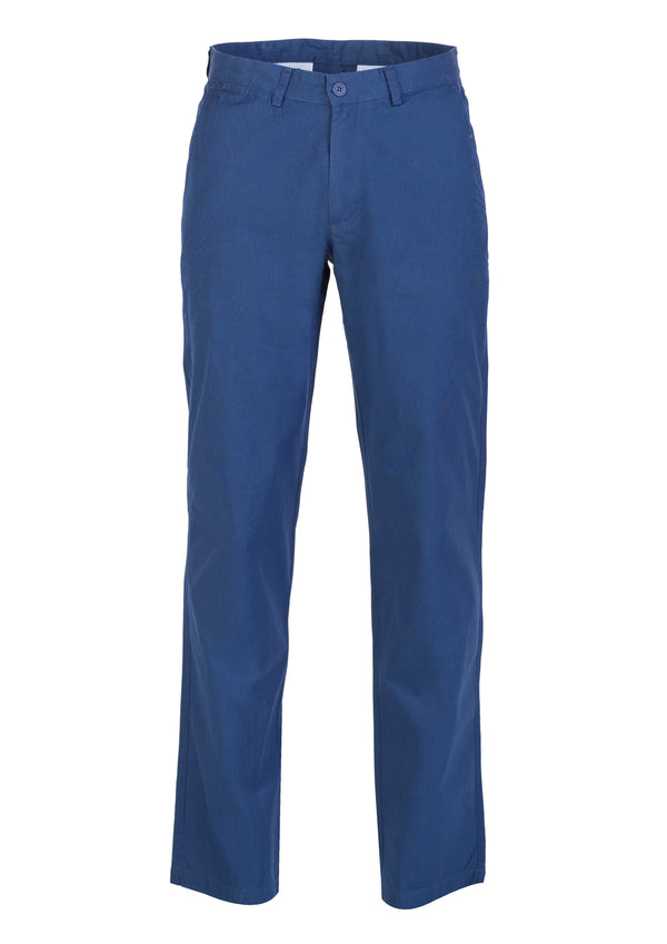 Pantalones chinos planos con textura azul oscuro