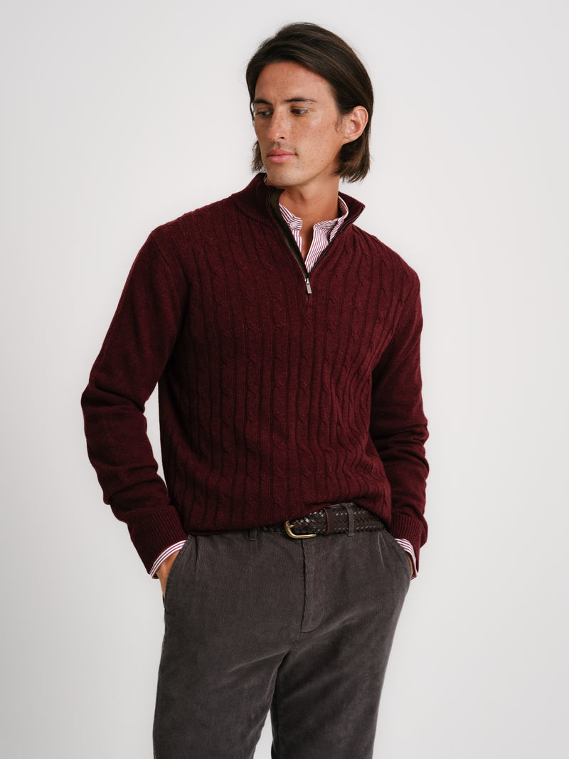 Burgundy Thick Wool Pullover