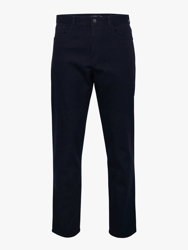 Pantalon chino bleu coupe classique en sergé