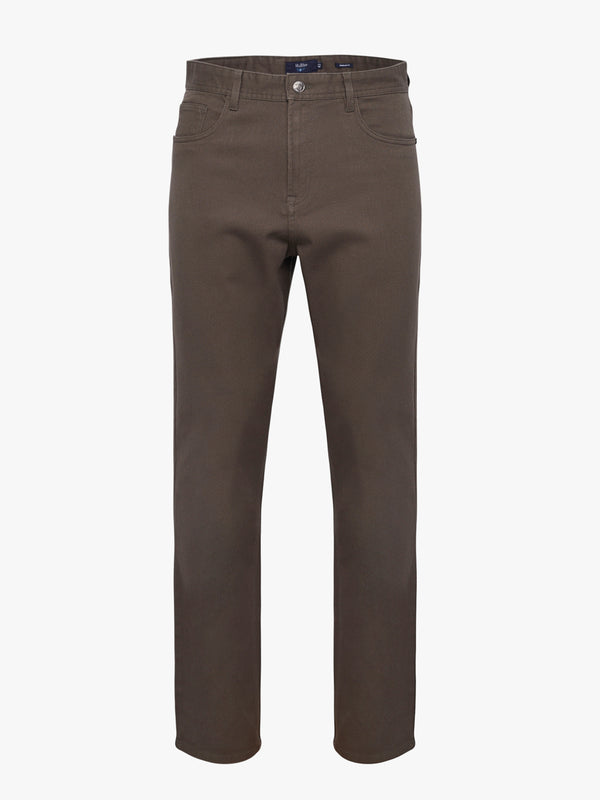 Pantalon chino vert coupe classique en sergé