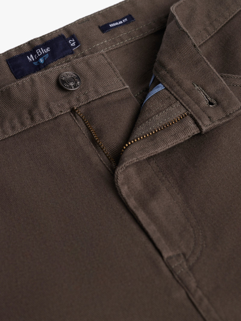 Regular Fit Twill Green Chinos