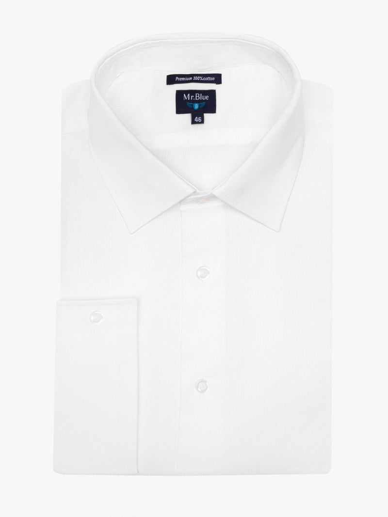 Camisa botão de punho falso liso branco
