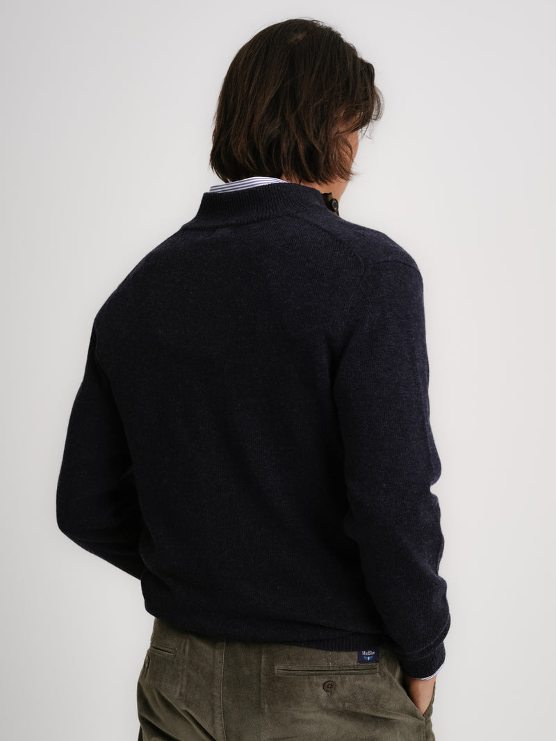 Blue Thick Wool Pullover