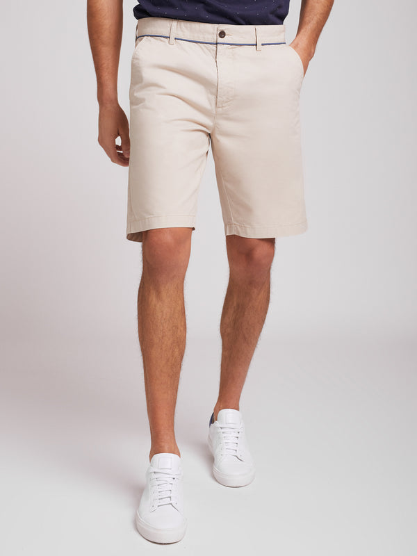 Bermuda Chino beige en coton coupe classique