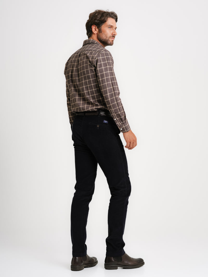 Camisa Tailored fit Twill Castanha